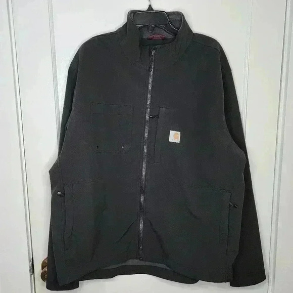 Carhartt 102703 Men’s Rough Cut Soft Shell Work Full Zip Jacket Size 2XL Gray - Picture 1 of 8
